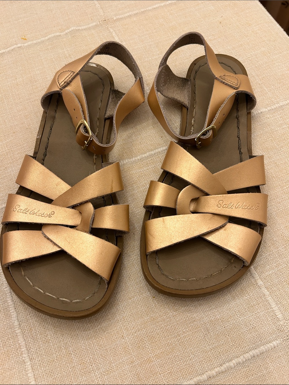 Size 3 Rose Gold Salt-Water Sandals